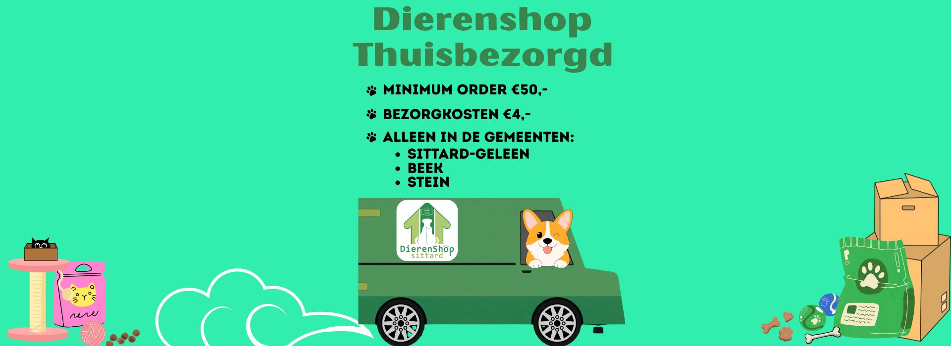Dierenshop Sittard dierenwinkel huisdieren accessoires verzorging en voeders.